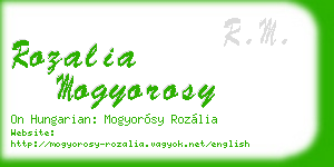 rozalia mogyorosy business card